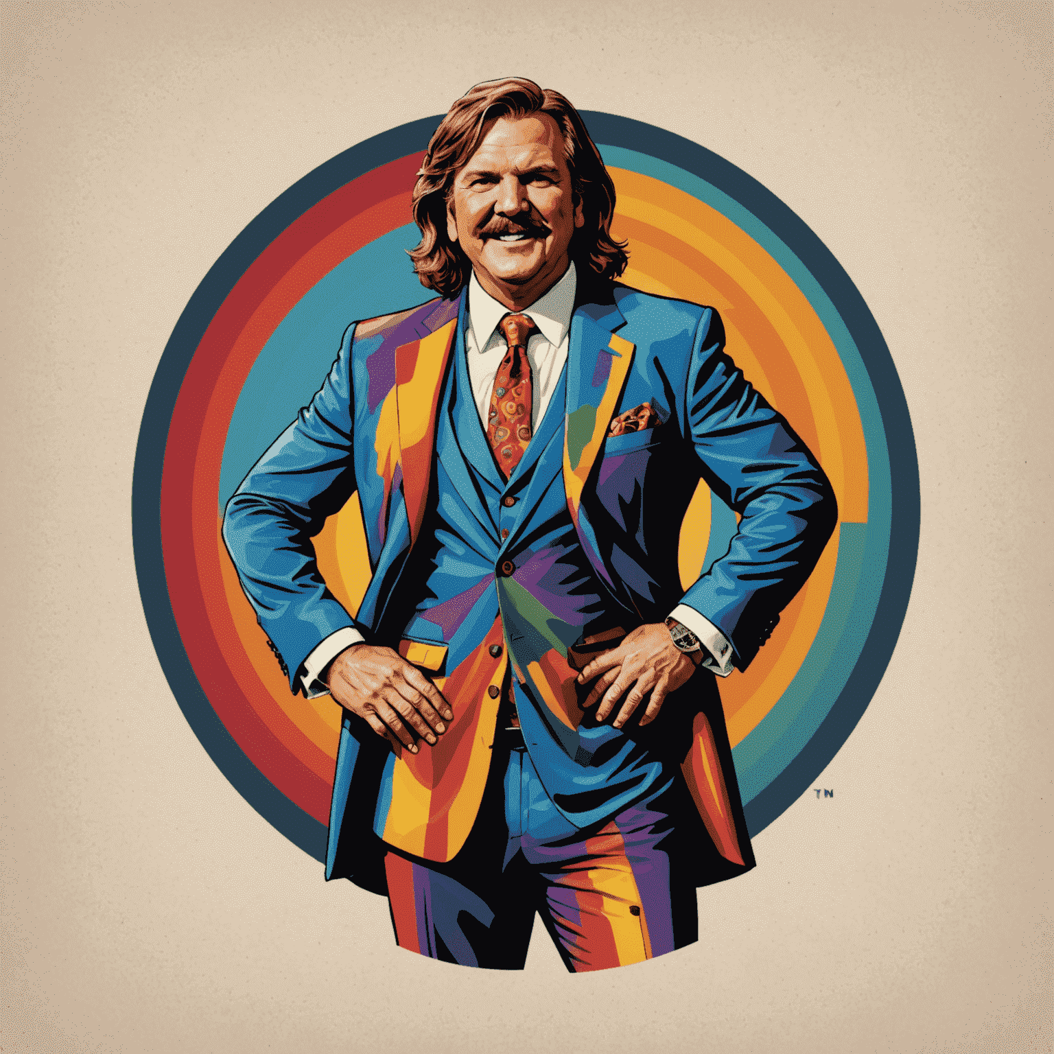 PantsuitMeatloaf logo featuring a quirky illustration of a meatloaf wearing a colorful pantsuit